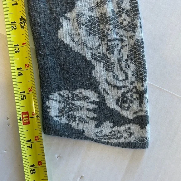 Neiman Marcus Gray Lace Waterfall Open Front Duster Sweater Cardigan Sz XL - Picture 13 of 13